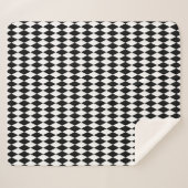 Harlequin Black and White Diamond Pattern Sherpadecke (Vorderseite (Horizontal))