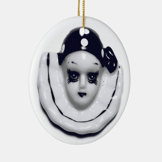 Harlequin Black and White Keramik Ornament (Rechts)