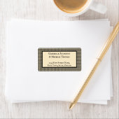 Harlequin Black Cream Text Border Address Labels Adressaufkleber (Insitu)