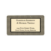 Harlequin Black Cream Text Border Address Labels Adressaufkleber (Vorne)