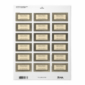 Harlequin Black Cream Text Border Address Labels Adressaufkleber (Vorne)