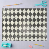 Harlequin Black n Cream Ephemera Wood Decoupage Seidenpapier (Basteln)