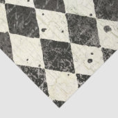 Harlequin Black n Cream Ephemera Wood Decoupage Seidenpapier (Ausschnitt)