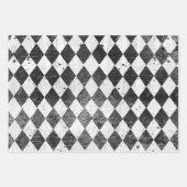 Harlequin Black n White Ephemera Wood Decoupage Geschenkpapier Set (Vorderseite 2)