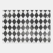 Harlequin Black n White Ephemera Wood Decoupage Geschenkpapier Set (Vorderseite)