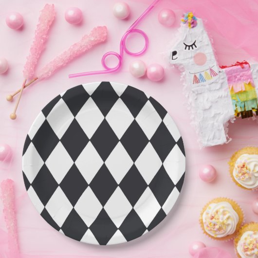 Harlequin Black Pappteller (Party)