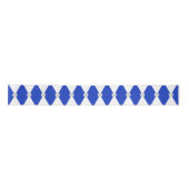 Harlequin Blue Diamond Shape Geometric Satinband (Vorderseite)