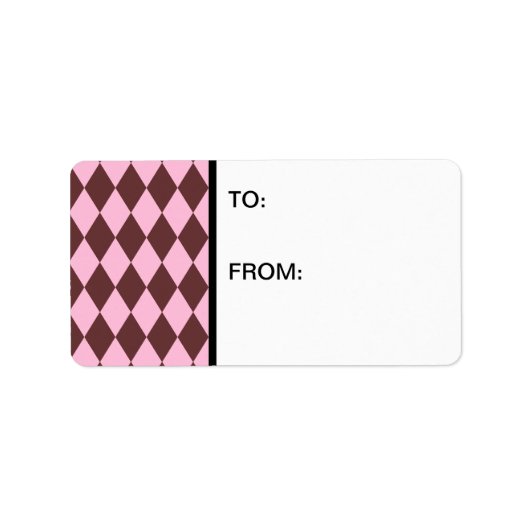 Harlequin Brown und Pink Adressaufkleber (Vorne)