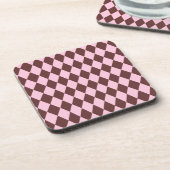 Harlequin Brown und Pink Getränkeuntersetzer (Linke Seite)