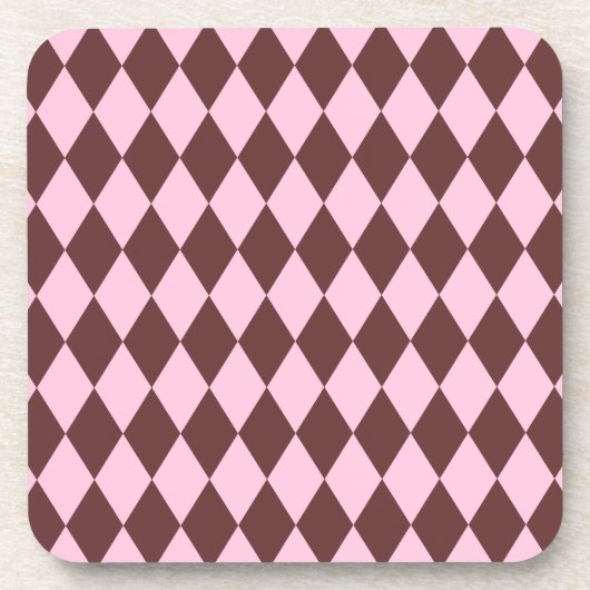 Harlequin Brown und Pink Getränkeuntersetzer (Vorderseite)