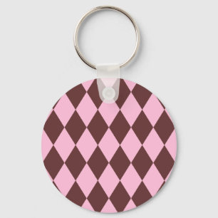 Harlequin Brown und Pink Schlüsselanhänger