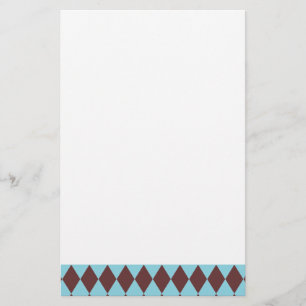 Harlequin Brown und Sky Briefpapier