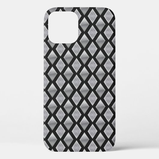 Harlequin Brushed Steel Glitzer Combo Print Case-Mate iPhone Hülle (Rückseite)