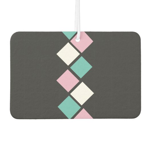 Harlequin Car Air Freshener (Black, Aqua & Pink) Autolufterfrischer (Vorderseite)