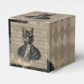 Harlequin Cat Grunge Geschenkschachtel (Vorderseite)