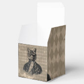 Harlequin Cat Grunge Geschenkschachtel (Geöffnet)