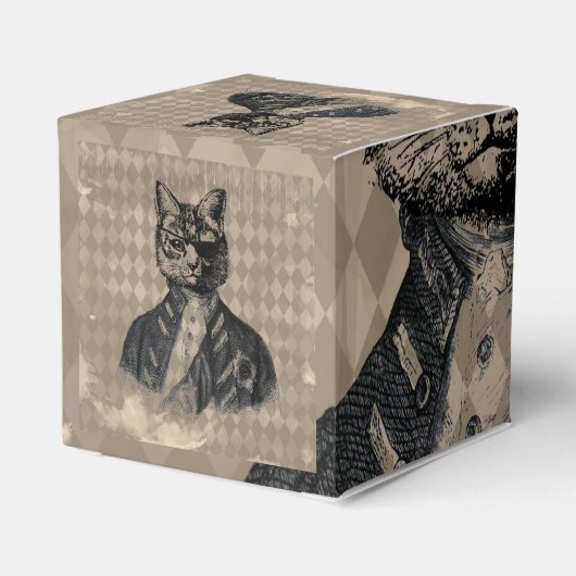Harlequin Cat Grunge Geschenkschachtel (Rückseite)