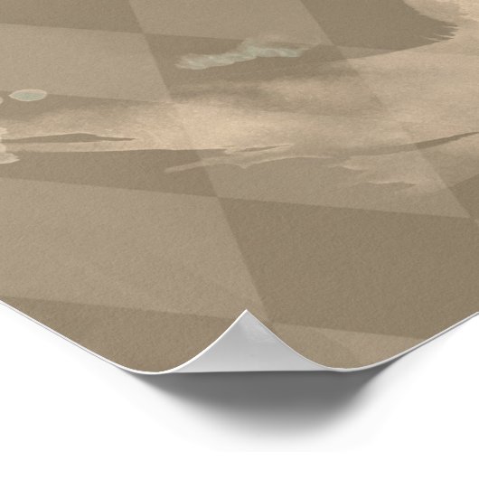 Harlequin Cat Grunge Poster (Ecke)