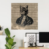 Harlequin Cat Grunge Poster (Heimbüro)