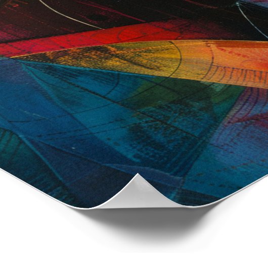 Harlequin Cats: Farbkunst des Whimsikkreises Poster (Ecke)