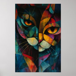 Harlequin Cats: Farbkunst des Whimsikkreises Poster