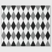 Harlequin Chic Diamond Geometric Schwarz-weiß Geschenkpapier (Flach)
