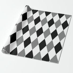 Harlequin Chic Diamond Geometric Schwarz-weiß Geschenkpapier
