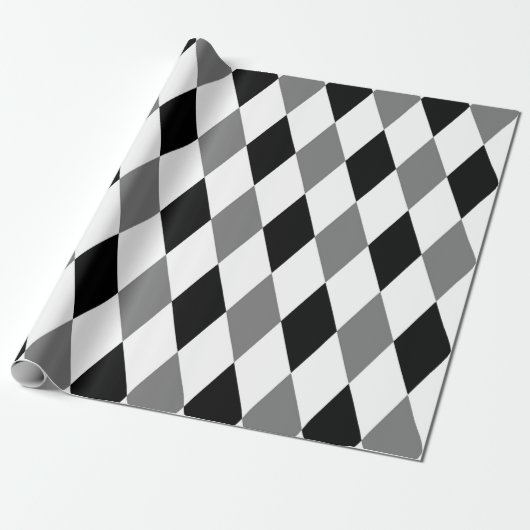 Harlequin Chic Diamond Geometric Schwarz-weiß Geschenkpapier (Ungerollt)