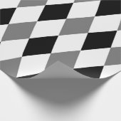 Harlequin Chic Diamond Geometric Schwarz-weiß Geschenkpapier (Ecke)