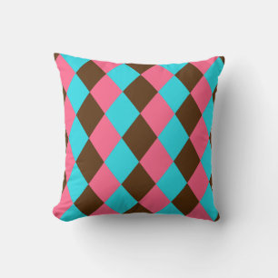Harlequin Chocolate Pastels Square THROW PILLOW Kissen