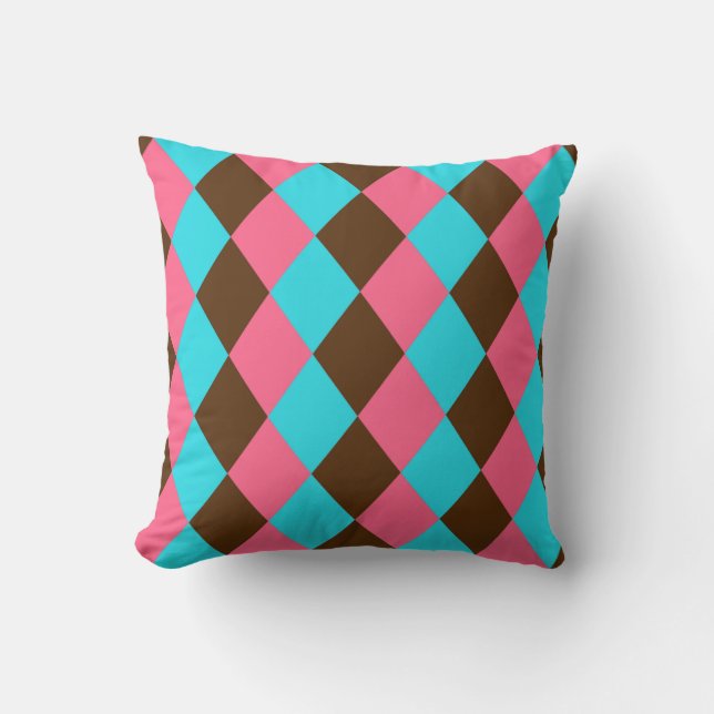 Harlequin Chocolate Pastels Square THROW PILLOW Kissen (Vorderseite)