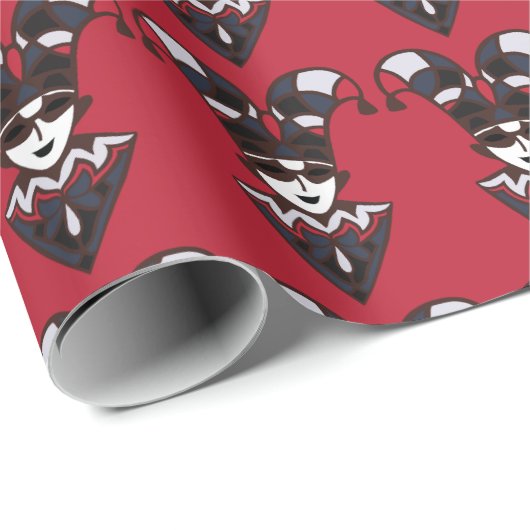 Harlequin Clown Hat Multicolor Cells Geschenkpapier (Rolleneckpunkt)