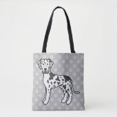 Harlequin Coat Great Dane Cartoon Dog Tasche (Vorderseite)