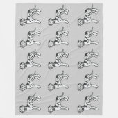 Harlequin Coat Great Dane Hunde Muster auf Grau Fleecedecke (Vorderseite)