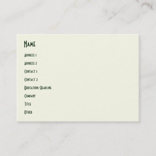 Harlequin Concentris Fir Visitenkarte (Vorderseite)