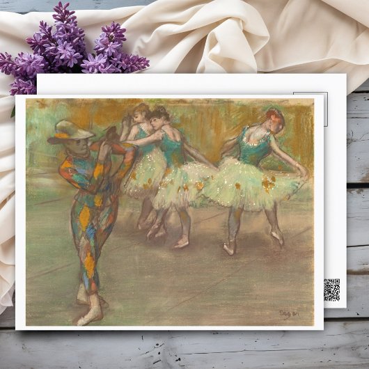 Harlequin Dance, Degas Impressionist Postkarte