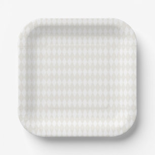 Harlequin-Diamanten Neutral Klassisch Zeitlos Chic Pappteller