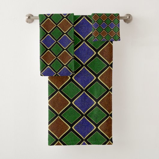 Harlequin-Diamantgitter: Texturierte Harmonie Badhandtuch Set (Insitu)