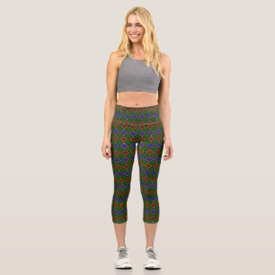 Harlequin-Diamantgitter: Texturierte Harmonie Capri Leggings