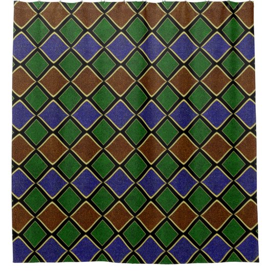 Harlequin-Diamantgitter: Texturierte Harmonie Duschvorhang (Vorderseite)