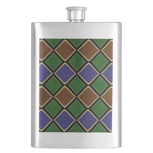 Harlequin-Diamantgitter: Texturierte Harmonie Flachmann (Vorderseite)