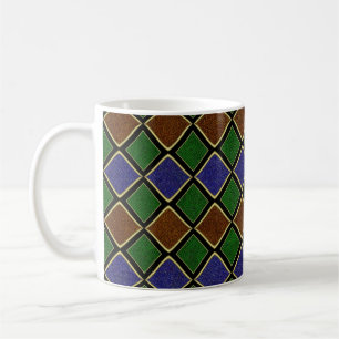 Harlequin-Diamantgitter: Texturierte Harmonie Kaffeetasse