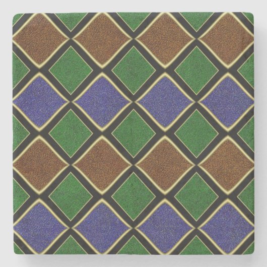 Harlequin-Diamantgitter: Texturierte Harmonie Steinuntersetzer (Vorderseite)