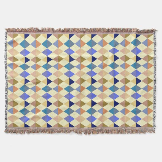Harlequin/Diamantmuster - Creme und Blau Decke (Vorderseite)