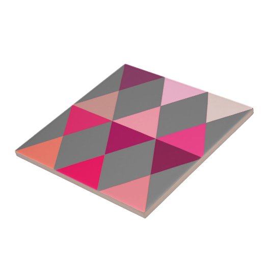 Harlequin/Diamantmuster - Grau und Wein Fliese (Seite)