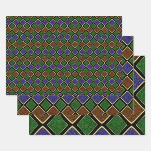 Harlequin Diamond Grid: Textured Harmony Geschenkpapier Set (Set)
