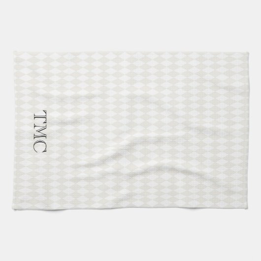 Harlequin Diamond Monogram INITIALS Klassischer Ch Geschirrtuch (Horizontal)