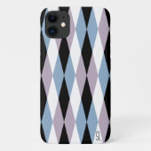 Harlequin Diamond Pattern - Blau und Dusty Lilac Case-Mate iPhone Hülle (Rückseite)