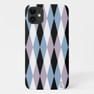 Harlequin Diamond Pattern - Blau und Dusty Lilac Case-Mate iPhone Hülle