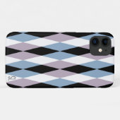 Harlequin Diamond Pattern - Blau und Dusty Lilac Case-Mate iPhone Hülle (Rückseite (Horizontal))